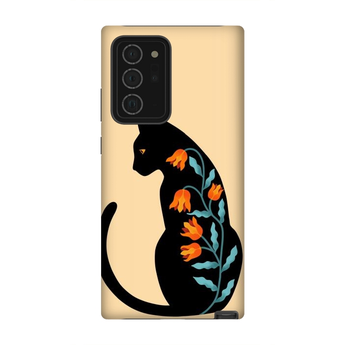Galaxy Note 20 Ultra StrongFit Cat Floral by Coffee Man