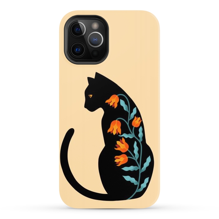 iPhone 12 Pro Max StrongFit Cat Floral by Coffee Man