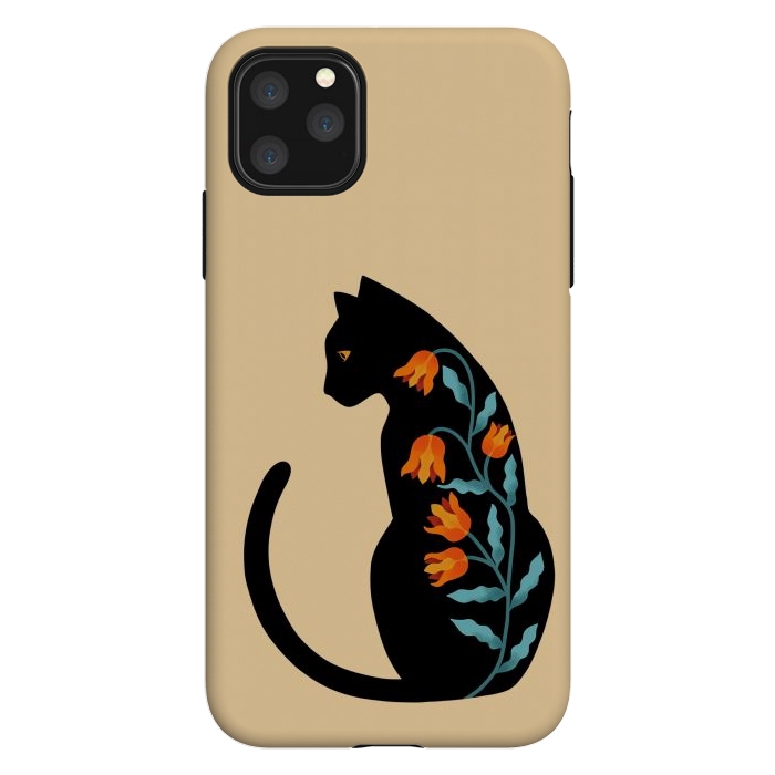 iPhone 11 Pro Max StrongFit Cat Floral by Coffee Man