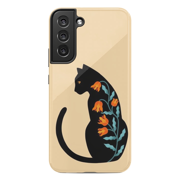 Galaxy S22 plus StrongFit Cat Floral by Coffee Man