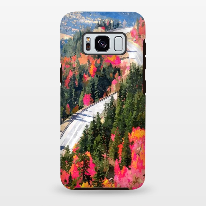 Galaxy S8 plus StrongFit Valley of Pink Trees | Fantasy Pop of Color Forest Nature | Jungle Adventure Road Trip Pine by Uma Prabhakar Gokhale
