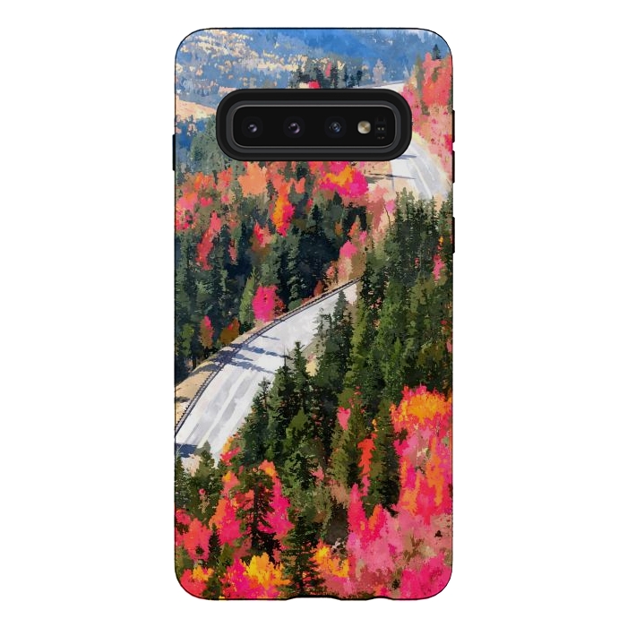 Galaxy S10 StrongFit Valley of Pink Trees | Fantasy Pop of Color Forest Nature | Jungle Adventure Road Trip Pine by Uma Prabhakar Gokhale