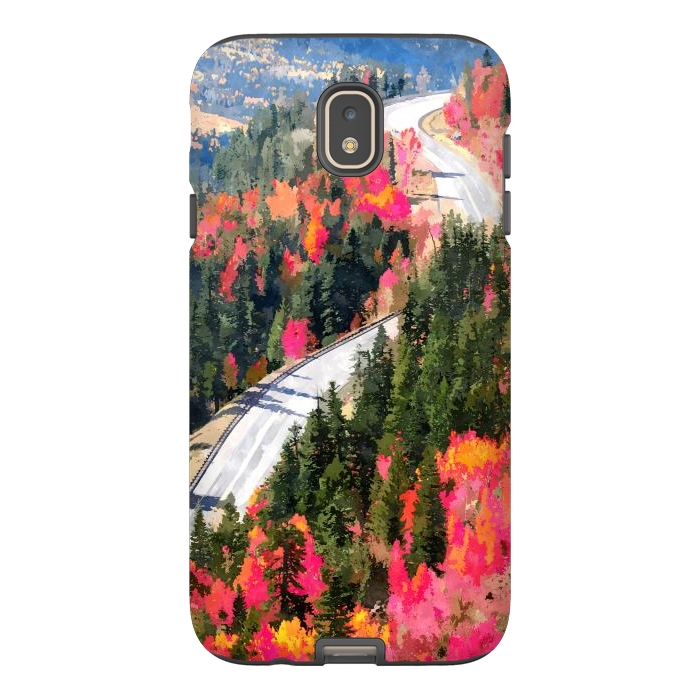 Galaxy J7 StrongFit Valley of Pink Trees | Fantasy Pop of Color Forest Nature | Jungle Adventure Road Trip Pine by Uma Prabhakar Gokhale