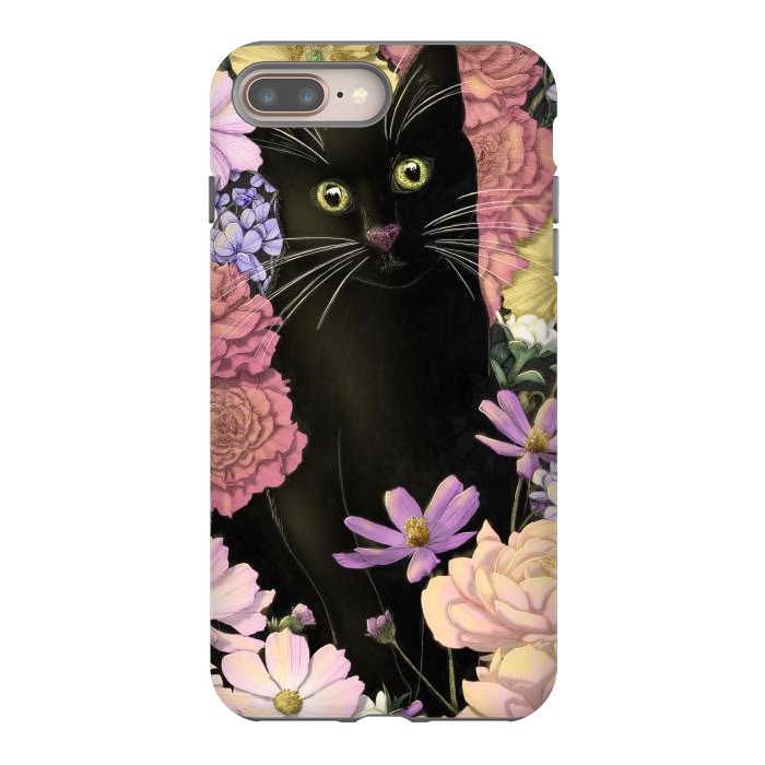 iPhone 7 plus StrongFit Little Black Garden Cat Colour Version by ECMazur 