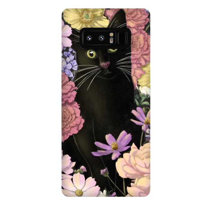 Galaxy Note 8 StrongFit Little Black Garden Cat Colour Version by ECMazur 
