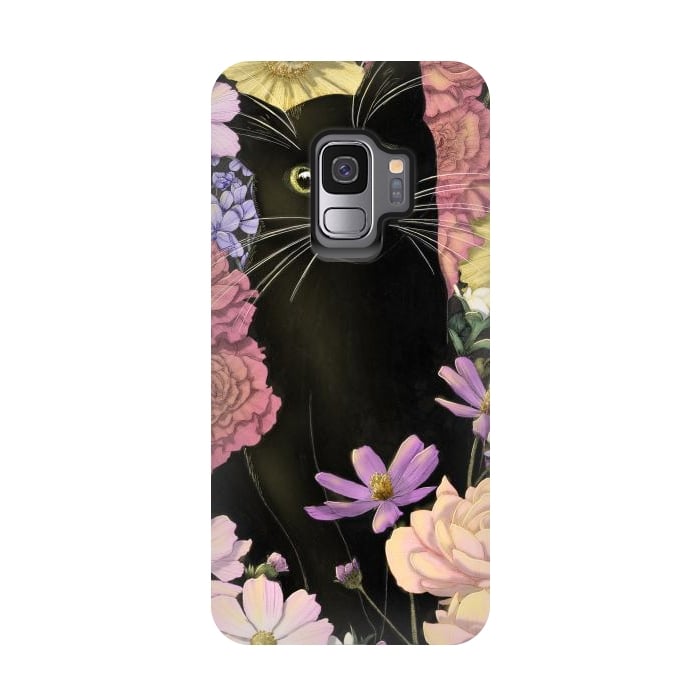 Galaxy S9 StrongFit Little Black Garden Cat Colour Version by ECMazur 
