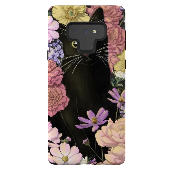 Galaxy Note 9 StrongFit Little Black Garden Cat Colour Version por ECMazur 