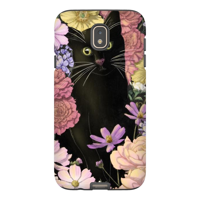 Galaxy J7 StrongFit Little Black Garden Cat Colour Version by ECMazur 
