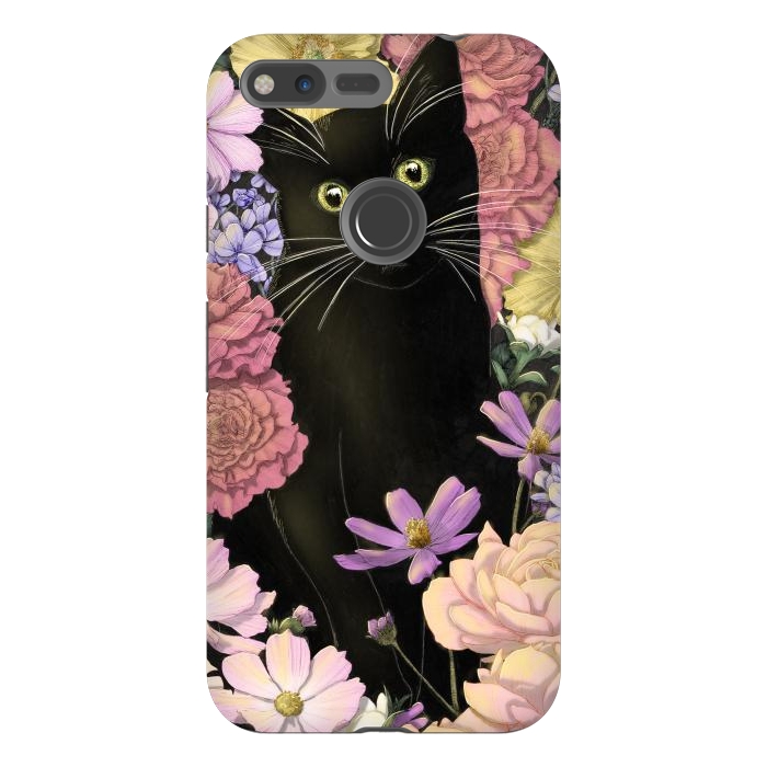 Pixel XL StrongFit Little Black Garden Cat Colour Version by ECMazur 