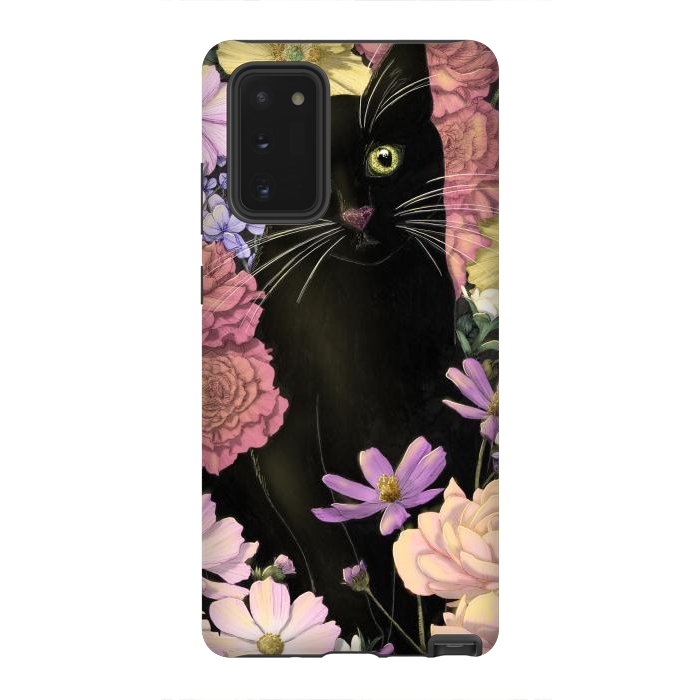Galaxy Note 20 StrongFit Little Black Garden Cat Colour Version by ECMazur 