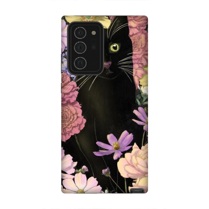 Galaxy Note 20 Ultra StrongFit Little Black Garden Cat Colour Version by ECMazur 