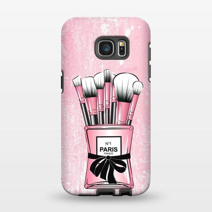 Galaxy S7 EDGE StrongFit Pink Paris Brushes by Martina