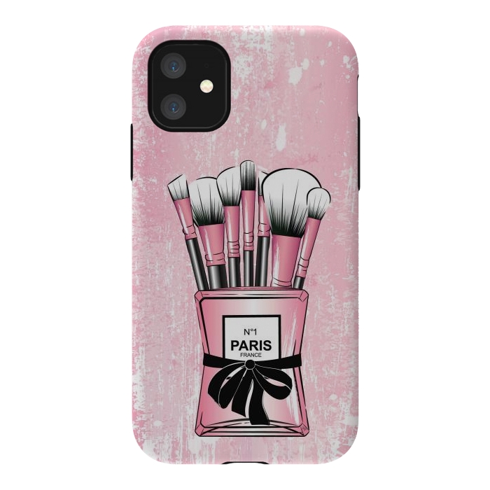 iPhone 11 StrongFit Pink Paris Brushes by Martina