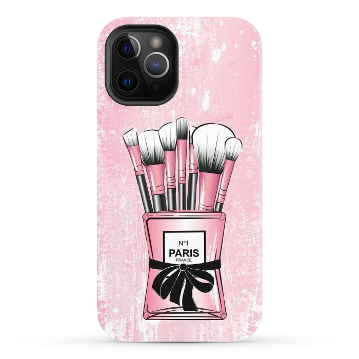 iPhone 12 Pro StrongFit Pink Paris Brushes by Martina
