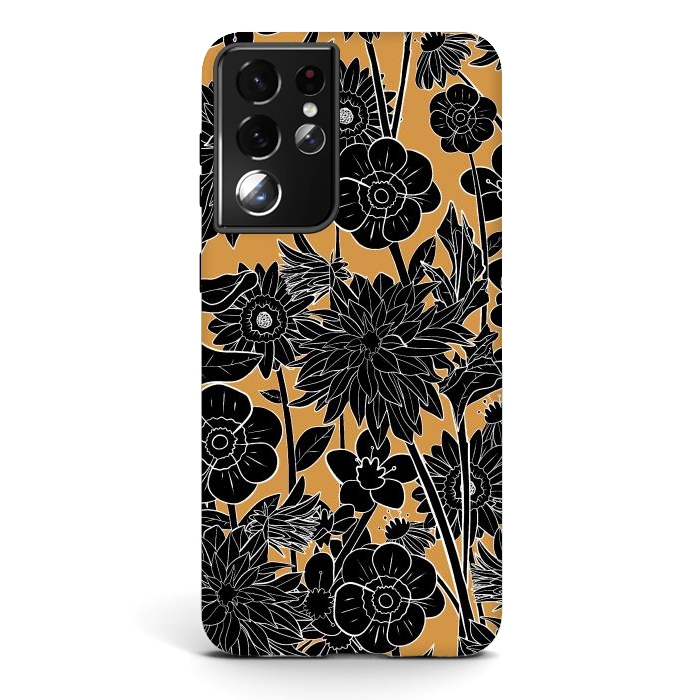 Galaxy S21 ultra StrongFit Dark gold spring by Steve Wade (Swade)