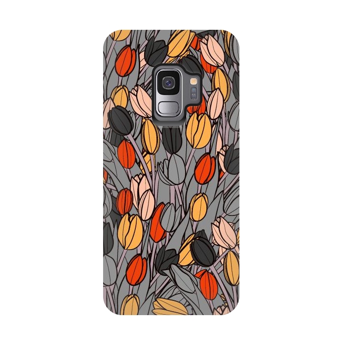 Galaxy S9 StrongFit A garden of tulips  by Steve Wade (Swade)