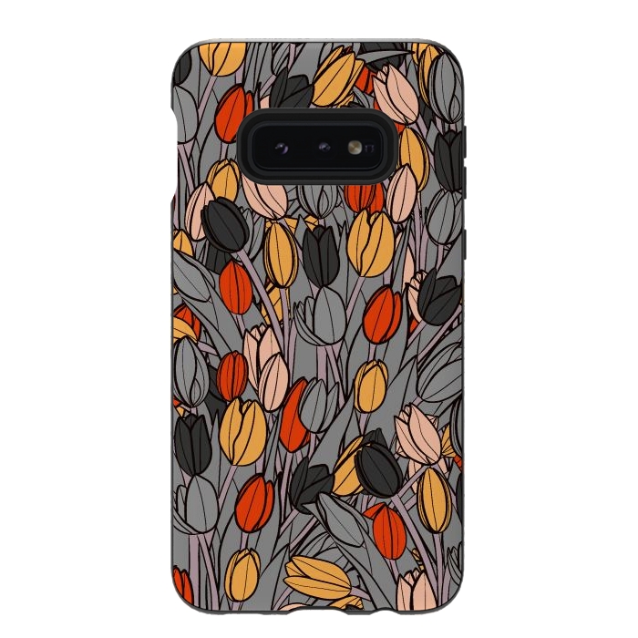 Galaxy S10e StrongFit A garden of tulips  by Steve Wade (Swade)