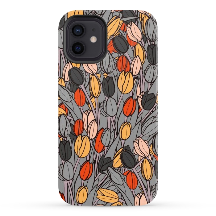 iPhone 12 StrongFit A garden of tulips  by Steve Wade (Swade)
