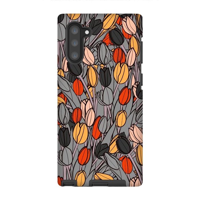 Galaxy Note 10 StrongFit A garden of tulips  by Steve Wade (Swade)