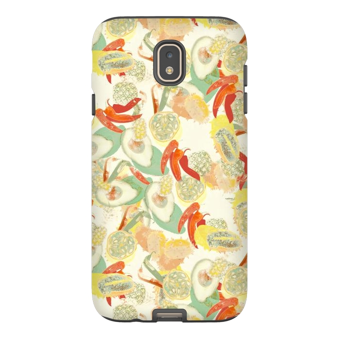 Galaxy J7 StrongFit Colorful exotic fruits and chili - tropical fruit pattern by Oana 