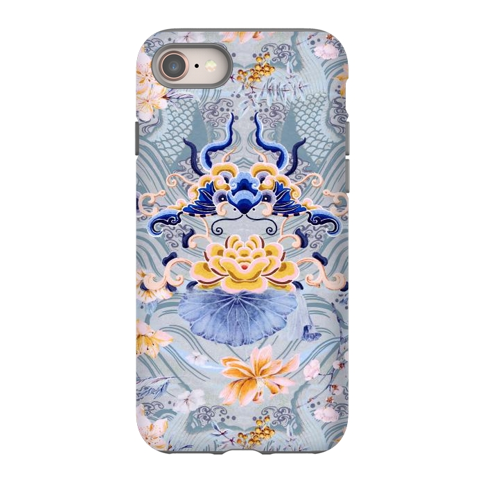 iPhone 8 StrongFit Flowers and fish - Chinese decorative pattern por Oana 