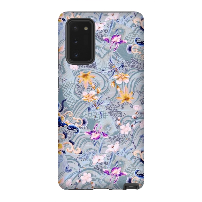 Galaxy Note 20 StrongFit Flowers and fish - Chinese decorative pattern by Oana 