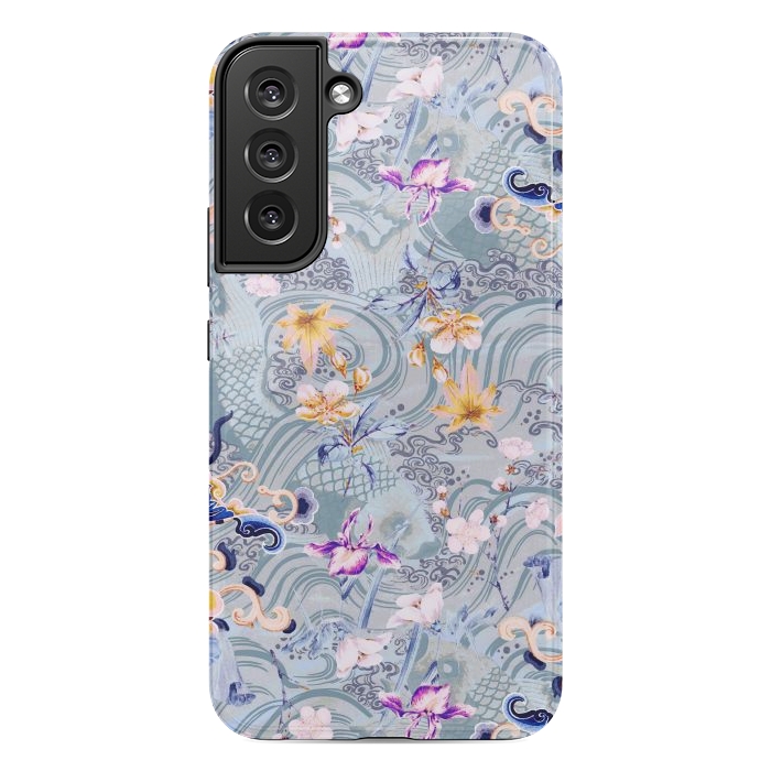 Galaxy S22 plus StrongFit Flowers and fish - Chinese decorative pattern by Oana 