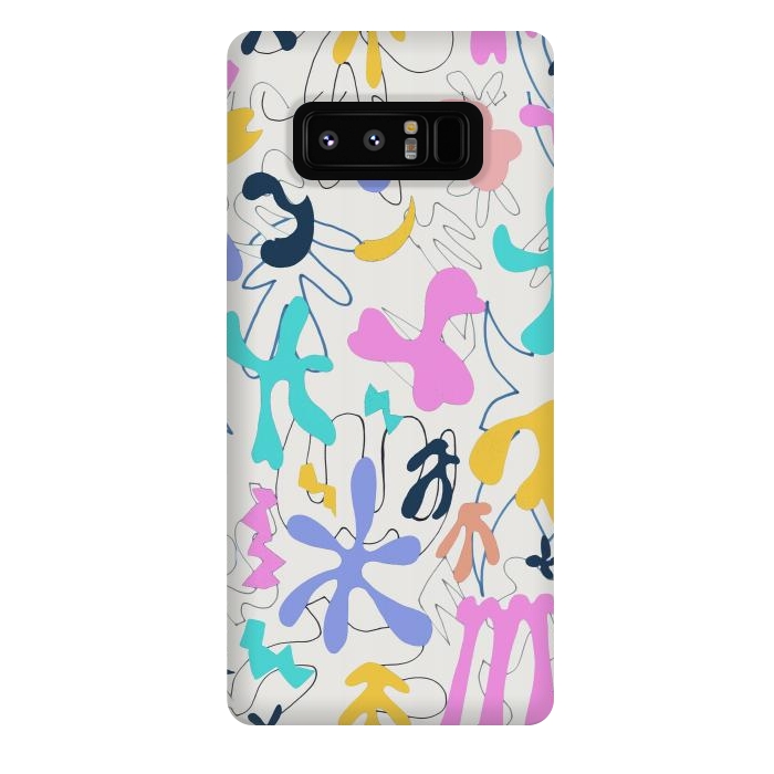 Galaxy Note 8 StrongFit Colorful retro doodles - Matisse abstract pattern by Oana 