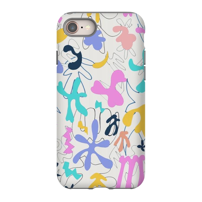iPhone 8 StrongFit Colorful retro doodles - Matisse abstract pattern by Oana 