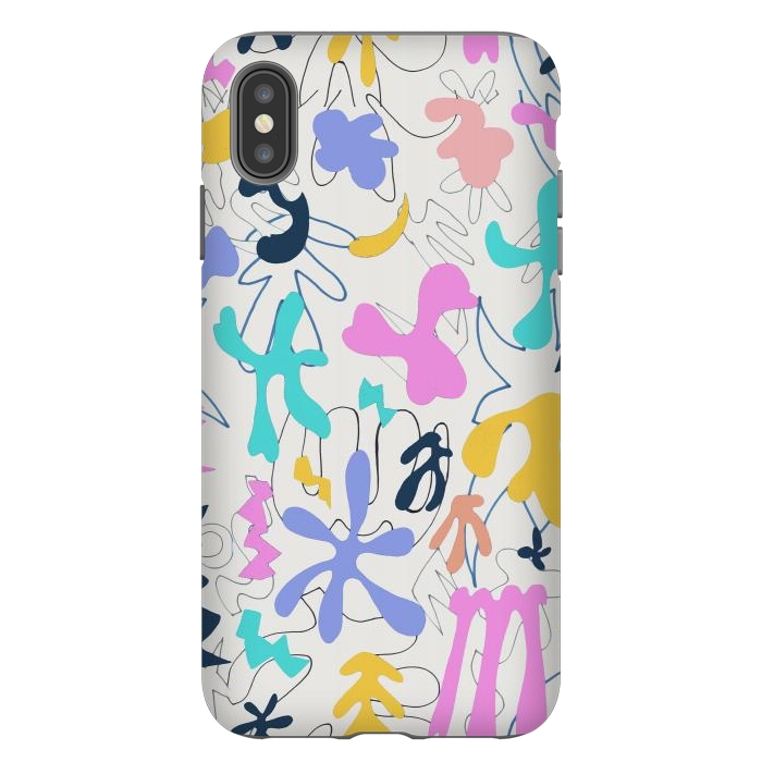 iPhone Xs Max StrongFit Colorful retro doodles - Matisse abstract pattern by Oana 