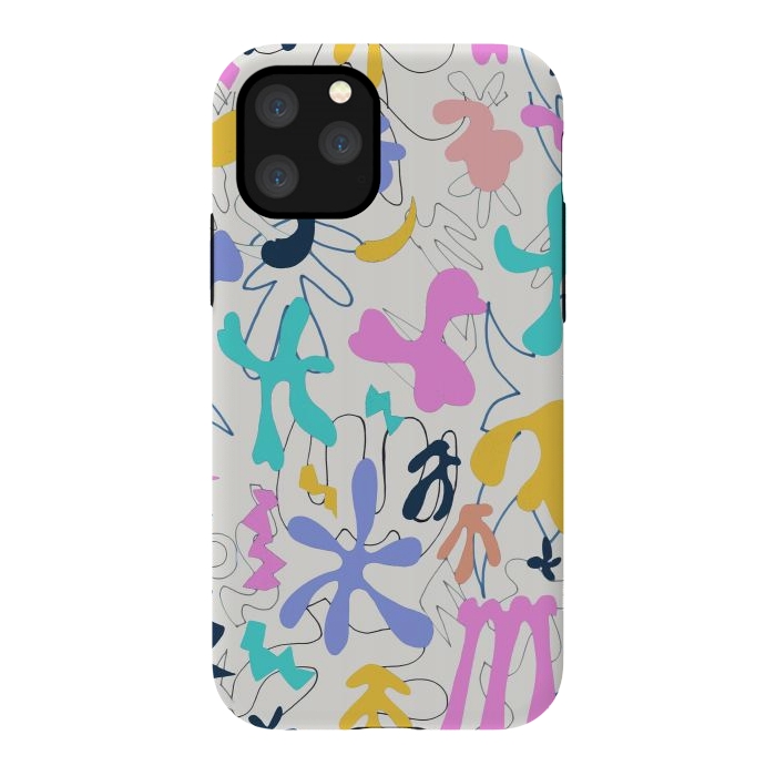 iPhone 11 Pro StrongFit Colorful retro doodles - Matisse abstract pattern by Oana 