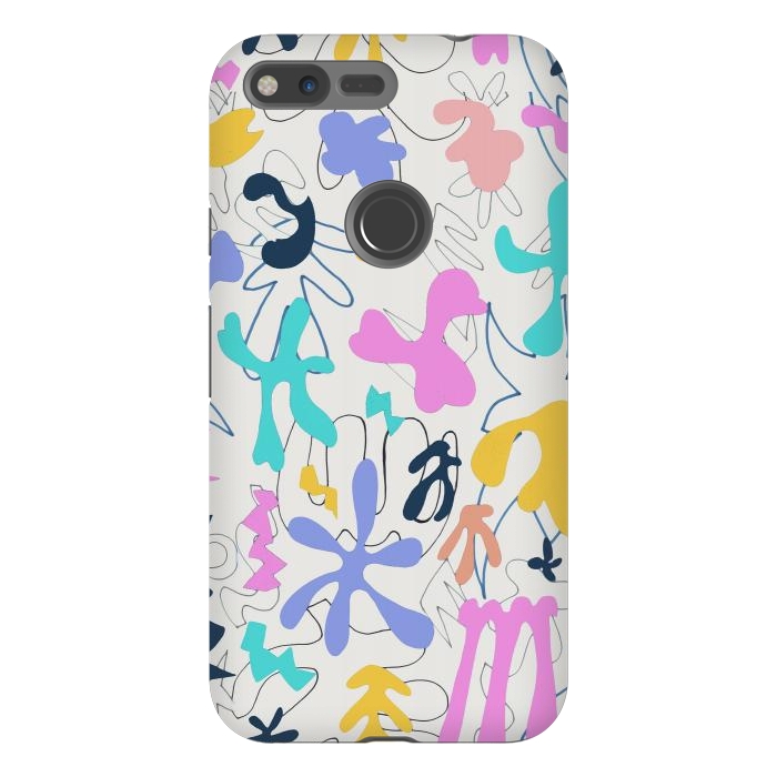 Pixel XL StrongFit Colorful retro doodles - Matisse abstract pattern by Oana 