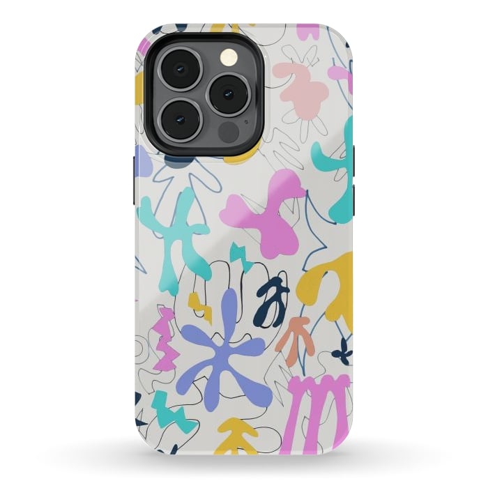 iPhone 13 pro StrongFit Colorful retro doodles - Matisse abstract pattern by Oana 