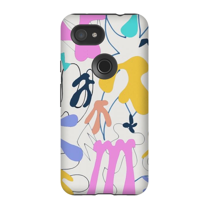 Pixel 3A StrongFit Colorful retro doodles - Matisse abstract pattern by Oana 