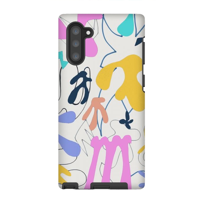 Galaxy Note 10 StrongFit Colorful retro doodles - Matisse abstract pattern by Oana 