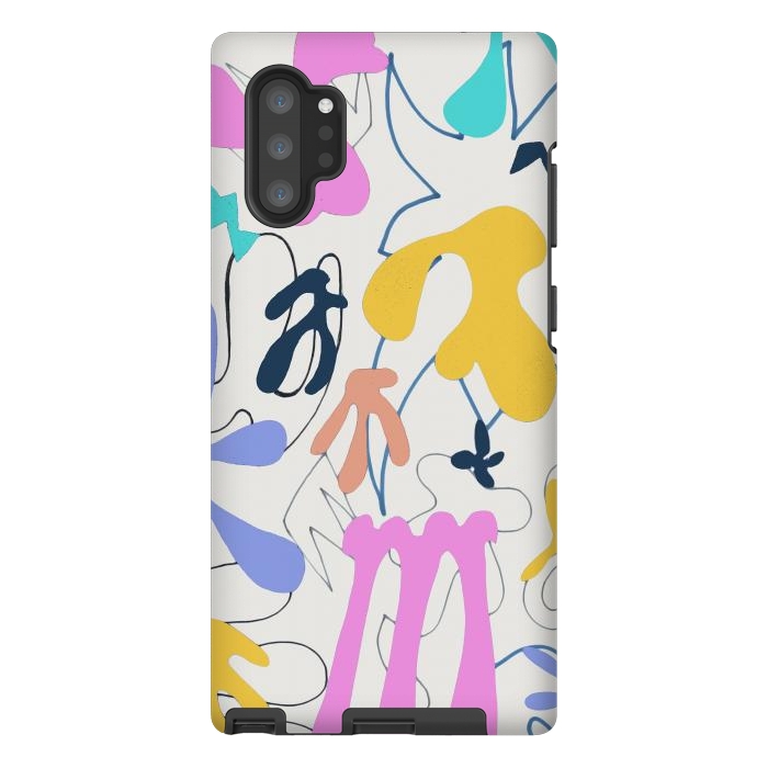Galaxy Note 10 plus StrongFit Colorful retro doodles - Matisse abstract pattern by Oana 