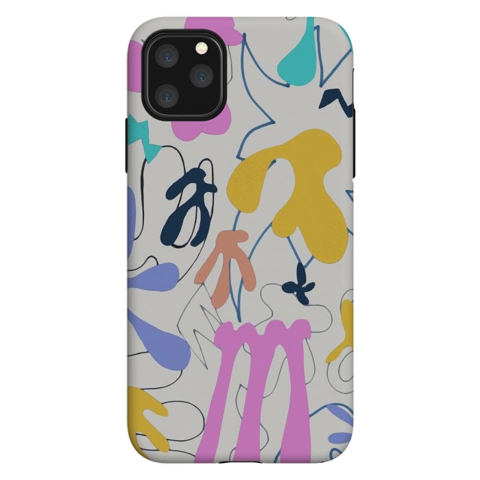 iPhone 11 Pro Max StrongFit Colorful retro doodles - Matisse abstract pattern by Oana 