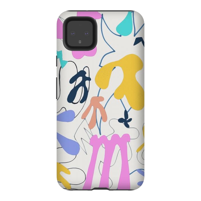 Pixel 4XL StrongFit Colorful retro doodles - Matisse abstract pattern by Oana 