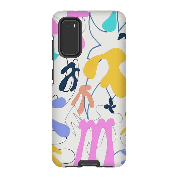 Galaxy S20 StrongFit Colorful retro doodles - Matisse abstract pattern by Oana 