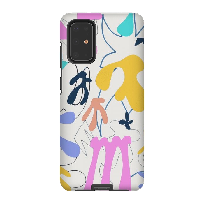 Galaxy S20 Plus StrongFit Colorful retro doodles - Matisse abstract pattern by Oana 