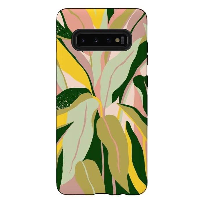 Galaxy S10 plus StrongFit Tropical Matisse Houseplant by Uma Prabhakar Gokhale