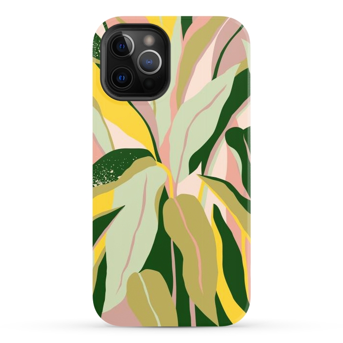 iPhone 12 Pro StrongFit Tropical Matisse Houseplant by Uma Prabhakar Gokhale