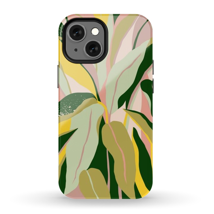 iPhone 13 mini StrongFit Tropical Matisse Houseplant by Uma Prabhakar Gokhale
