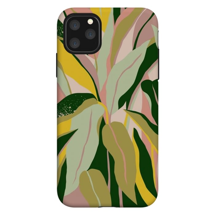iPhone 11 Pro Max StrongFit Tropical Matisse Houseplant by Uma Prabhakar Gokhale