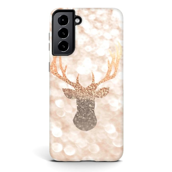 Galaxy S21 StrongFit CHAMPAGNER SANDY  STAG by Monika Strigel