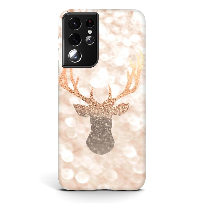 Galaxy S21 ultra StrongFit CHAMPAGNER SANDY  STAG by Monika Strigel
