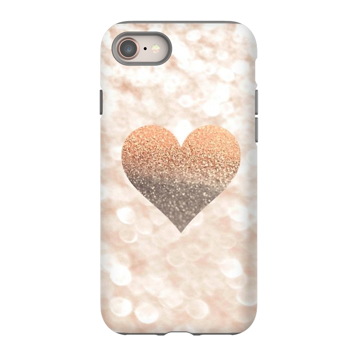 iPhone 8 StrongFit CHAMPAGNER SANDY HEART by Monika Strigel