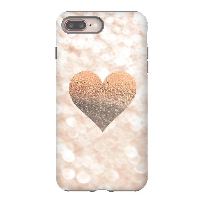 iPhone 8 plus StrongFit CHAMPAGNER SANDY HEART by Monika Strigel