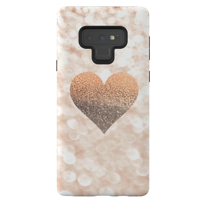 Galaxy Note 9 StrongFit CHAMPAGNER SANDY HEART by Monika Strigel