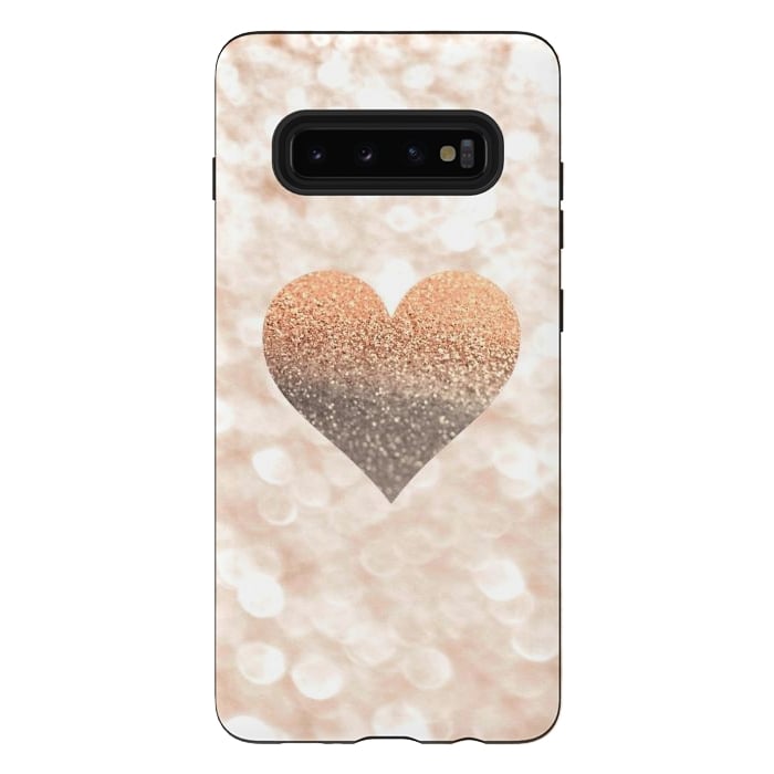 Galaxy S10 plus StrongFit CHAMPAGNER SANDY HEART by Monika Strigel